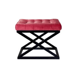 Atelier Del Sofa Pouf Negro y Rojo